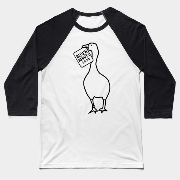 Goose with Stolen Biden Harris Sign Outline Baseball T-Shirt by ellenhenryart